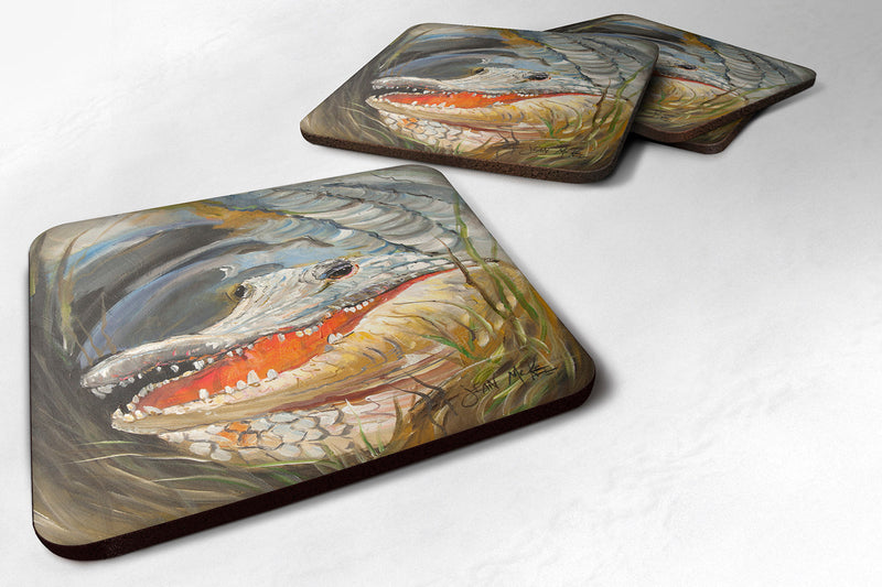 Alligator Coasters - Set of 4 Lightweight Foam, Absorbent Drink Coasters JMK1208FC