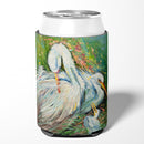 White Egret in the rain Can or Bottle Hugger Cooler Sleeve for Standard 12 oz Cans, Insulated Foam Beer & Soda Can Hugger Reusable