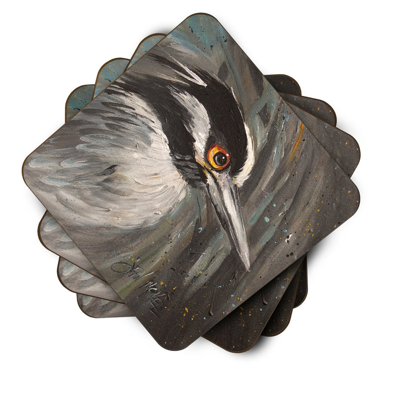 Set of 4 Night Heron Foam Coasters JMK1219FC