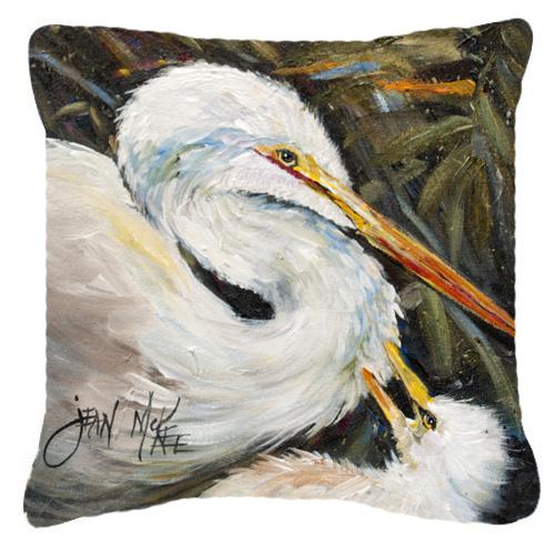 White Egret Canvas Fabric Decorative Pillow