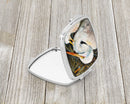 White Egret Compact Mirror Decorative Travel Makeup Mirror for Women Girls Gifts Pocket Makeup Mirror Folding Handheld