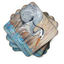 Blue Heron Coasters - Set of 4 Lightweight Foam, Absorbent Drink Coasters JMK1228FC