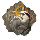 Blue Heron Foam Coasters Set of 4 Cup Coasters for Indoor Outdoor, Tabletop Protection, Anti Slip, Mouse pad Material