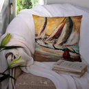 Boat Race Sailboats Canvas Throw Pillow - 14x14 Decorative Pillow – Art for Your Home & Patio JMK1244PW1414