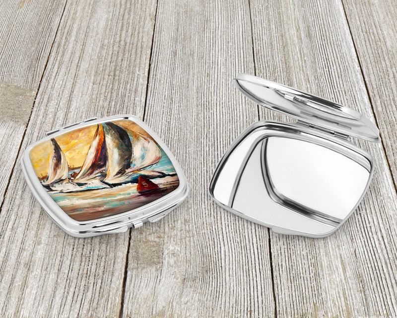 Boat Race Sailboats Compact Mirror – Stylish Purse Mirror with Artistic Covers JMK1244SCM