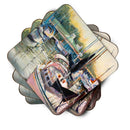 Black Sails Sailboats Coasters - Set of 4 Lightweight Foam, Absorbent Drink Coasters JMK1246FC