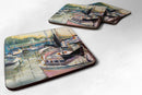Black Sails Sailboats Coasters - Set of 4 Lightweight Foam, Absorbent Drink Coasters JMK1246FC