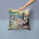 Black Sails Sailboats Canvas Throw Pillow - 14x14 Decorative Pillow – Art for Your Home & Patio JMK1246PW1414