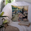 Black Sails Sailboats Canvas Throw Pillow - 14x14 Decorative Pillow – Art for Your Home & Patio JMK1246PW1414