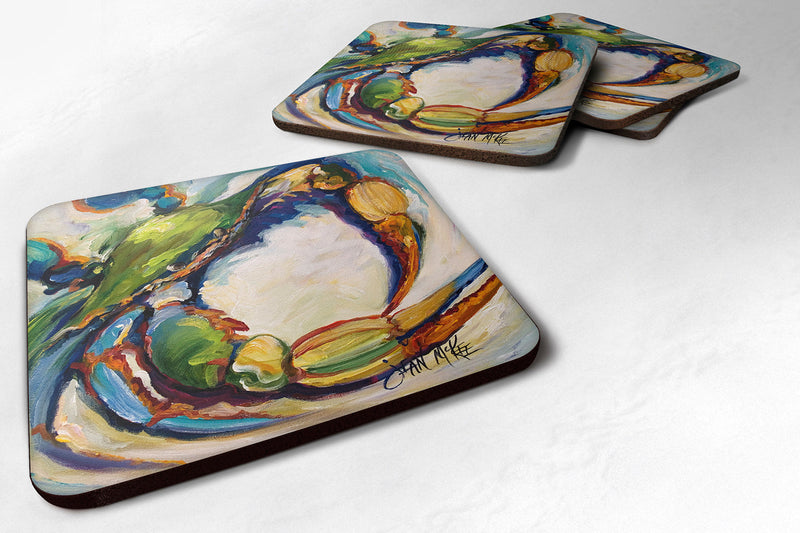 #21 Crab Coasters - Set of 4 Lightweight Foam, Absorbent Drink Coasters JMK1254FC