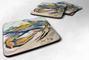 #20 Crab Coasters - Set of 4 Lightweight Foam, Absorbent Drink Coasters JMK1255FC