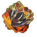 Eggplant Foam Coasters Set of 4 Cup Coasters for Indoor Outdoor, Tabletop Protection, Anti Slip, Mouse pad Material