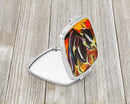 Eggplant Compact Mirror Decorative Travel Makeup Mirror for Women Girls Gifts Pocket Makeup Mirror Folding Handheld