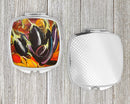 Eggplant Compact Mirror Decorative Travel Makeup Mirror for Women Girls Gifts Pocket Makeup Mirror Folding Handheld