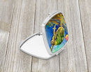 Loggerhead Sea Turtle Compact Mirror Decorative Travel Makeup Mirror for Women Girls Gifts Pocket Makeup Mirror Folding Handheld