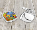 Koi Compact Mirror Decorative Travel Makeup Mirror for Women Girls Gifts Pocket Makeup Mirror Folding Handheld