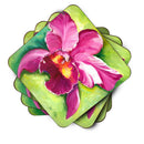 Orchid Foam Coasters Set of 4 Cup Coasters for Indoor Outdoor, Tabletop Protection, Anti Slip, Mouse pad Material