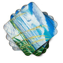Sea Oats Foam Coasters Set of 4 Cup Coasters for Indoor Outdoor, Tabletop Protection, Anti Slip, Mouse pad Material