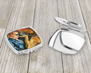 Jazz Sazophone Compact Mirror Decorative Travel Makeup Mirror for Women Girls Gifts Pocket Makeup Mirror Folding Handheld