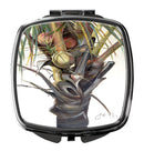 Coconut Tree Top Compact Mirror Decorative Travel Makeup Mirror for Women Girls Gifts Pocket Makeup Mirror Folding Handheld