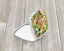 Parrots Compact Mirror Decorative Travel Makeup Mirror for Women Girls Gifts Pocket Makeup Mirror Folding Handheld