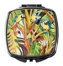 Parrots Compact Mirror Decorative Travel Makeup Mirror for Women Girls Gifts Pocket Makeup Mirror Folding Handheld