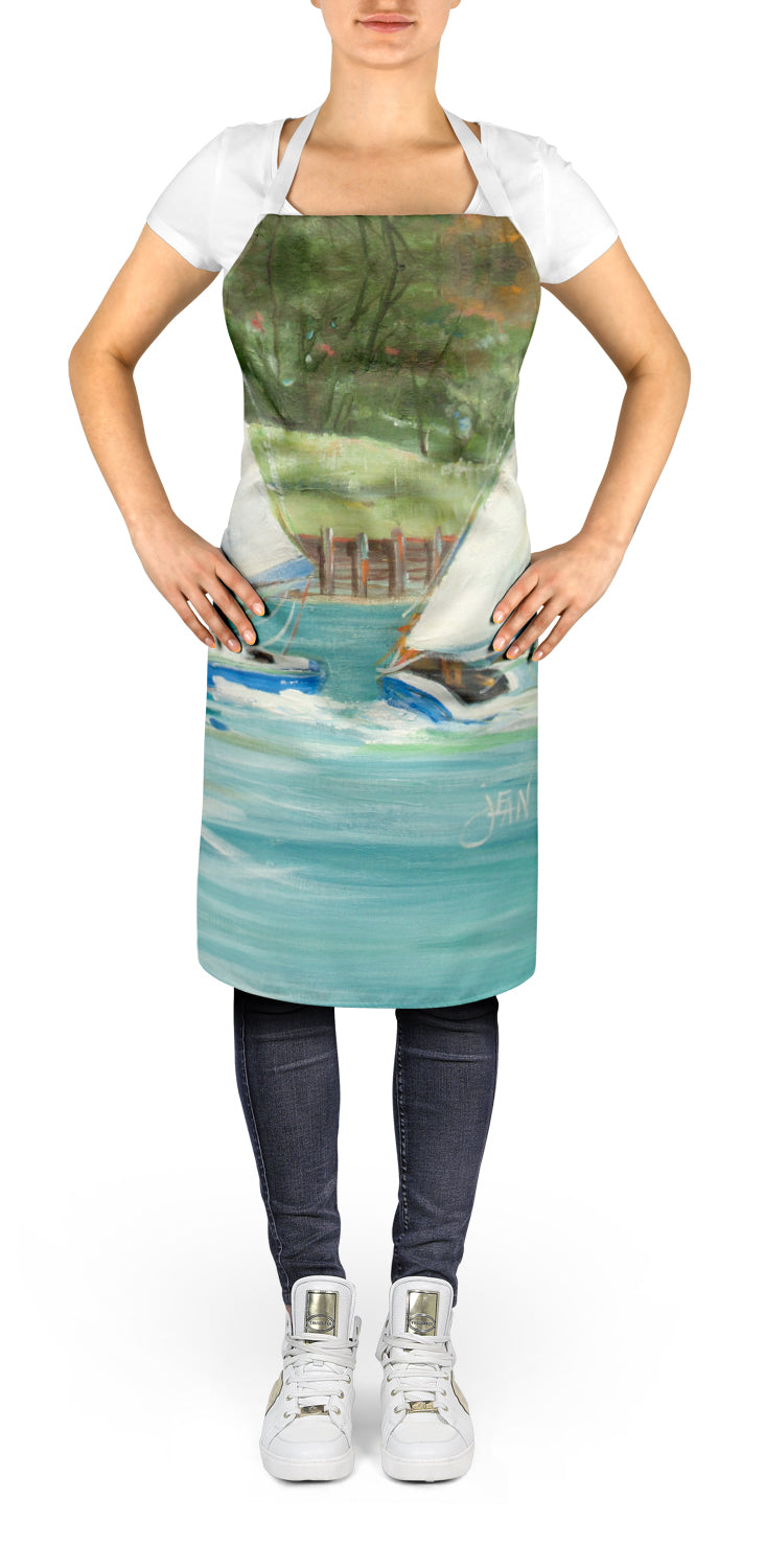 Boats on the Bay Sailboats Apron – Artist-Designed Kitchen, BBQ & Craft Apron JMK1291APRON