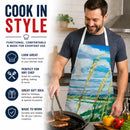 Sea Oats Apron Cooking Kitchen Server Baking Crafts Gardening for Adult Women Men, Unisex, Large, Multicolor