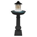 Modern Round Cast Aluminum Metal 40-in Bird Bath and Bird Feeder Combo