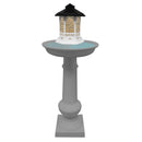 Modern Round Cast Aluminum Metal 40-in Bird Bath and Bird Feeder Combo