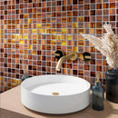 Bronze 11x11 Glossy Matte Square Glass Mosaic Tile (5 pack, 4.43 sq ft/case)