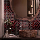 Jam Red 11x11 Glossy Matte Square Glass Mosaic Tile (5 pack, 4.43 sq ft/case) - Sample