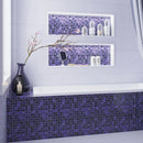 Purple 11x11 Glossy Matte Square Glass Mosaic Tile (5 pack, 4.43 sq ft/case) - Sample