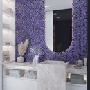 Purple 11x11 Glossy Matte Square Glass Mosaic Tile (5 pack, 4.43 sq ft/case)
