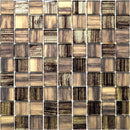 Brown 11x11 Square Glossy Matte Glass Mosaic Tile (5 pack, 4.43 sq ft/case) - Sample