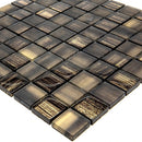 Black 11x11 Glossy Matte Square Glass Mosaic Tile (5 pack, 4.43 sq ft/case)