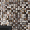 Black 11x11 Glossy Matte Square Glass Mosaic Tile (5 pack, 4.43 sq ft/case)