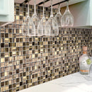 Black 11x11 Glossy Matte Square Glass Mosaic Tile (5 pack, 4.43 sq ft/case)