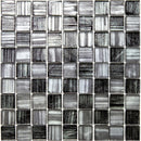 Black 11x11 Glossy Matte Square Glass Mosaic Tile (5 pack, 4.43 sq ft/case)