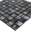 Black 11x11 Glossy Matte Square Glass Mosaic Tile (5 pack, 4.43 sq ft/case)