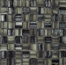 Black 11x11 Glossy Matte Square Glass Mosaic Tile (5 pack, 4.43 sq ft/case)