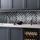 Black 11x11 Glossy Matte Square Glass Mosaic Tile (5 pack, 4.43 sq ft/case)