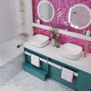 Fuchsia Pink 11x11 Glossy Matte Square Glass Mosaic Tile (5 pack, 4.43 sq ft/case)