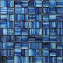 Blue 11x11 Glossy Matte Square Glass Mosaic Tile (5 pack, 4.43 sq ft/case) - Sample