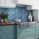 Blue 11x11 Glossy Matte Square Glass Mosaic Tile (5 pack, 4.43 sq ft/case)