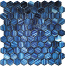 Blue 11x11 Glossy Matte Hexagon Glass Mosaic Tile (5 pack, 4.43 sq ft/case)