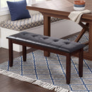 Upholstered Dining Room PU Bench Solid Wood Button Tufted