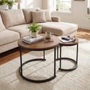 Set of 2 Modern Round Stacking Nesting Coffee Tables for Living Room