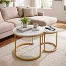 Set of 2 Modern Round Stacking Nesting Coffee Tables for Living Room