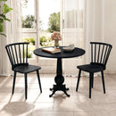 Windsor Dining Chairs Set of 2 Rubber Wood Kitchen Chairs with Spindle Back